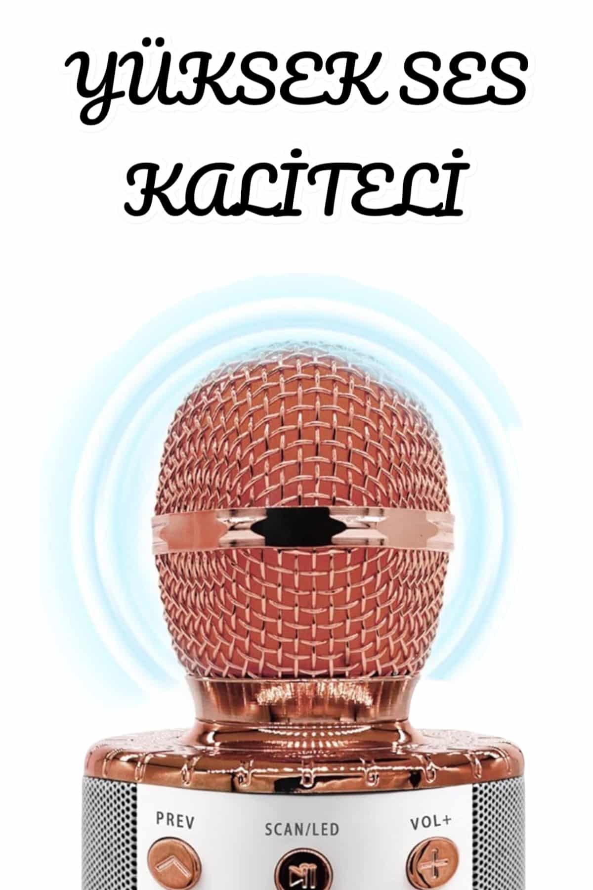 Şarjlı ve Uzun Pil Ömürlü Karaoke Mikrofon USB Bellek Destekli Profesyonel Ses - Görsel 3