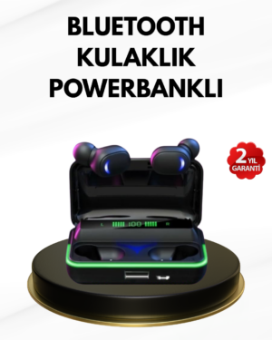 E10 Kablosuz Bluetooth Kulaklık – 3D Ses Powerbank Şarj Kutusu