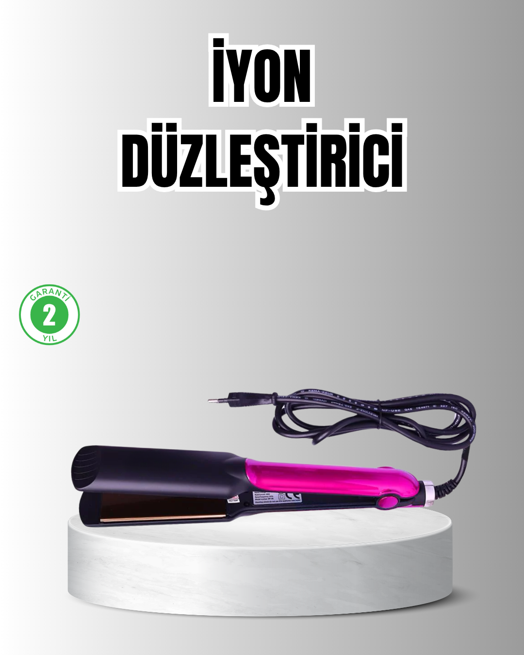 Profesyonel İyon Teknolojili Saç Düzleştirici – 220°C Hızlı Isınma ve LED Ekranlı Tasarım