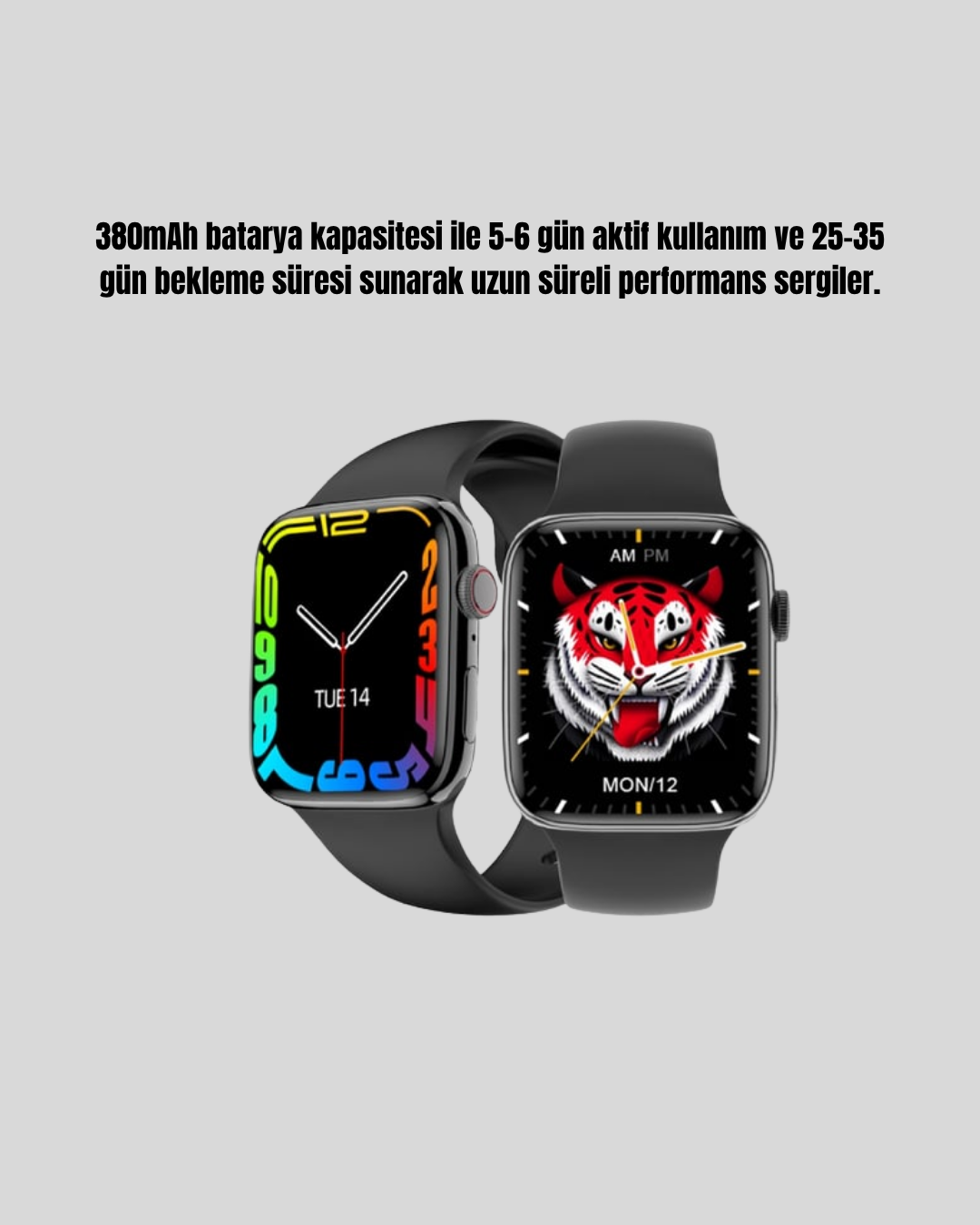 1.9 İnç Akıllı Saat – Bluetooth 5.0 Kablosuz Şarjlı IP68 Su Geçirmez Akıllı Saat - Görsel 3