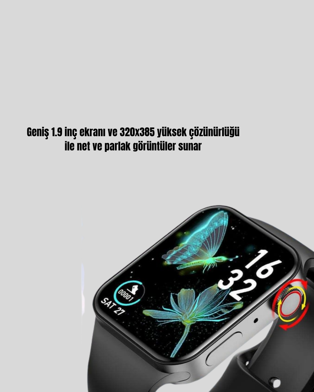 1.9 İnç Akıllı Saat – Bluetooth 5.0 Kablosuz Şarjlı IP68 Su Geçirmez Akıllı Saat - Görsel 5