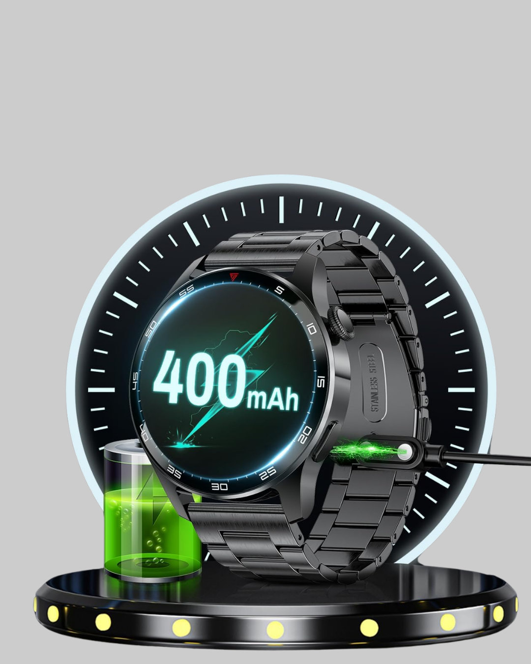 100mAh Şarjlı Akıllı Saat – Mesaj Bildirimi Müzik Kontrolü ve Ergonomik Tasarım - Görsel 3