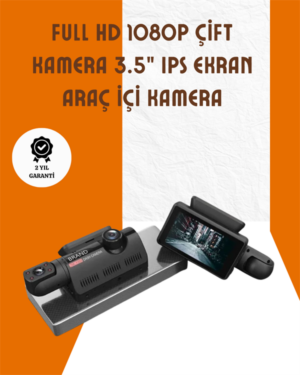 Araç İçi ve Ön Kameralı 3 İnç IPS Ekranlı Full HD Güvenlik Kamerası
