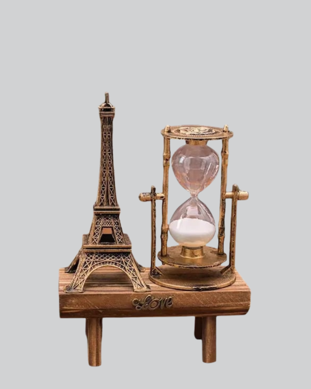 Klasik Tasarımlı Ahşap Kum Saati – Ev ve Ofis İçin Masaüstü Aksesuarı - Görsel 2