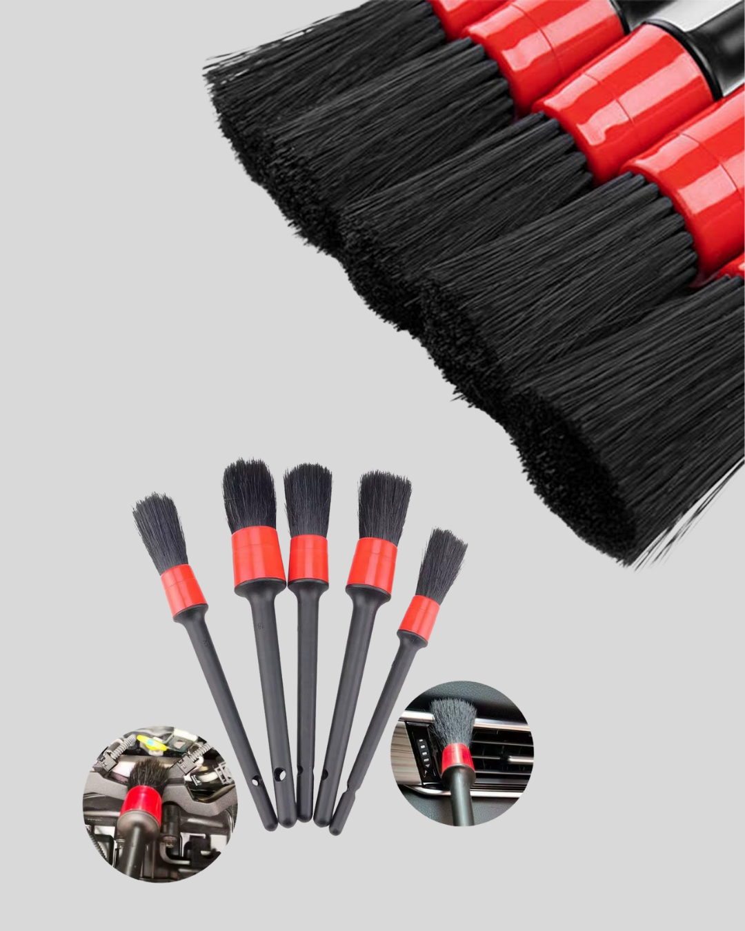 5'li Araç Temizlik Fırça Seti-Detaylı Temizlik İçin Çok Amaçlı Fırçalar - Görsel 4