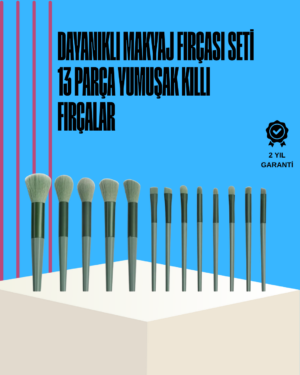 Taşınabilir Ergonomik Yapılı 13 Adet Fiber Kıllı Yüz ve Göz Makyaj Fırçası Seti