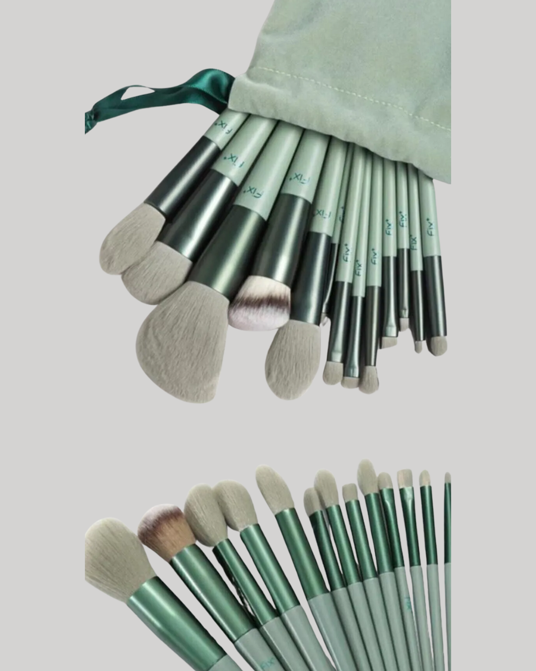 Toz ve Krem Ürünler İçin Güçlü Tutucu Yumuşak Kıllı Makyaj Fırça Takımı 13 Parça - Görsel 2