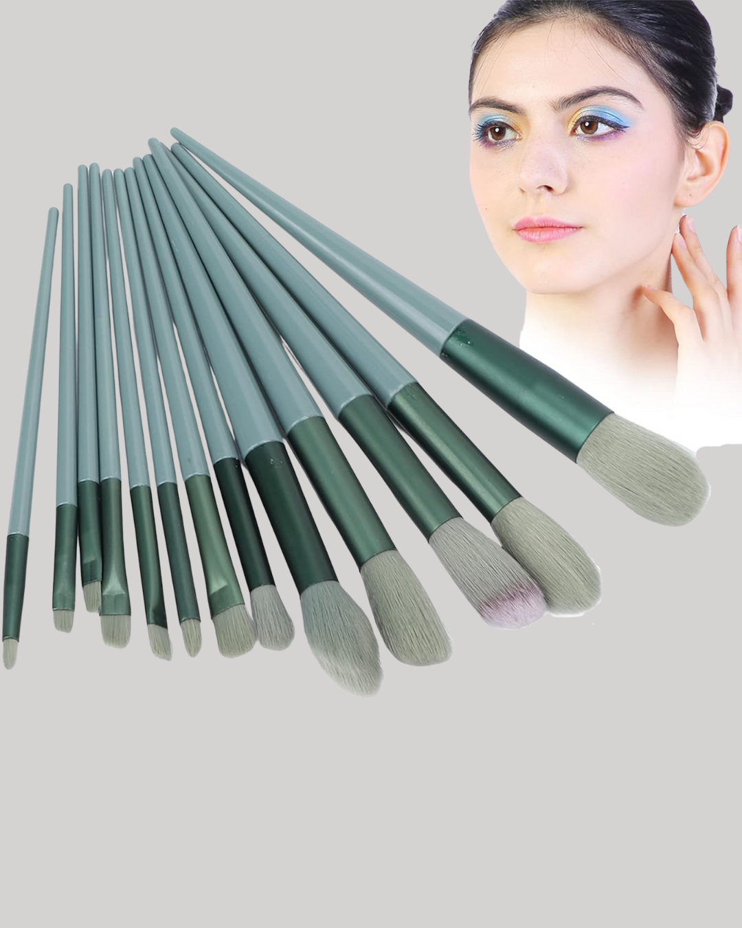 Toz ve Krem Ürünler İçin Güçlü Tutucu Yumuşak Kıllı Makyaj Fırça Takımı 13 Parça - Görsel 3