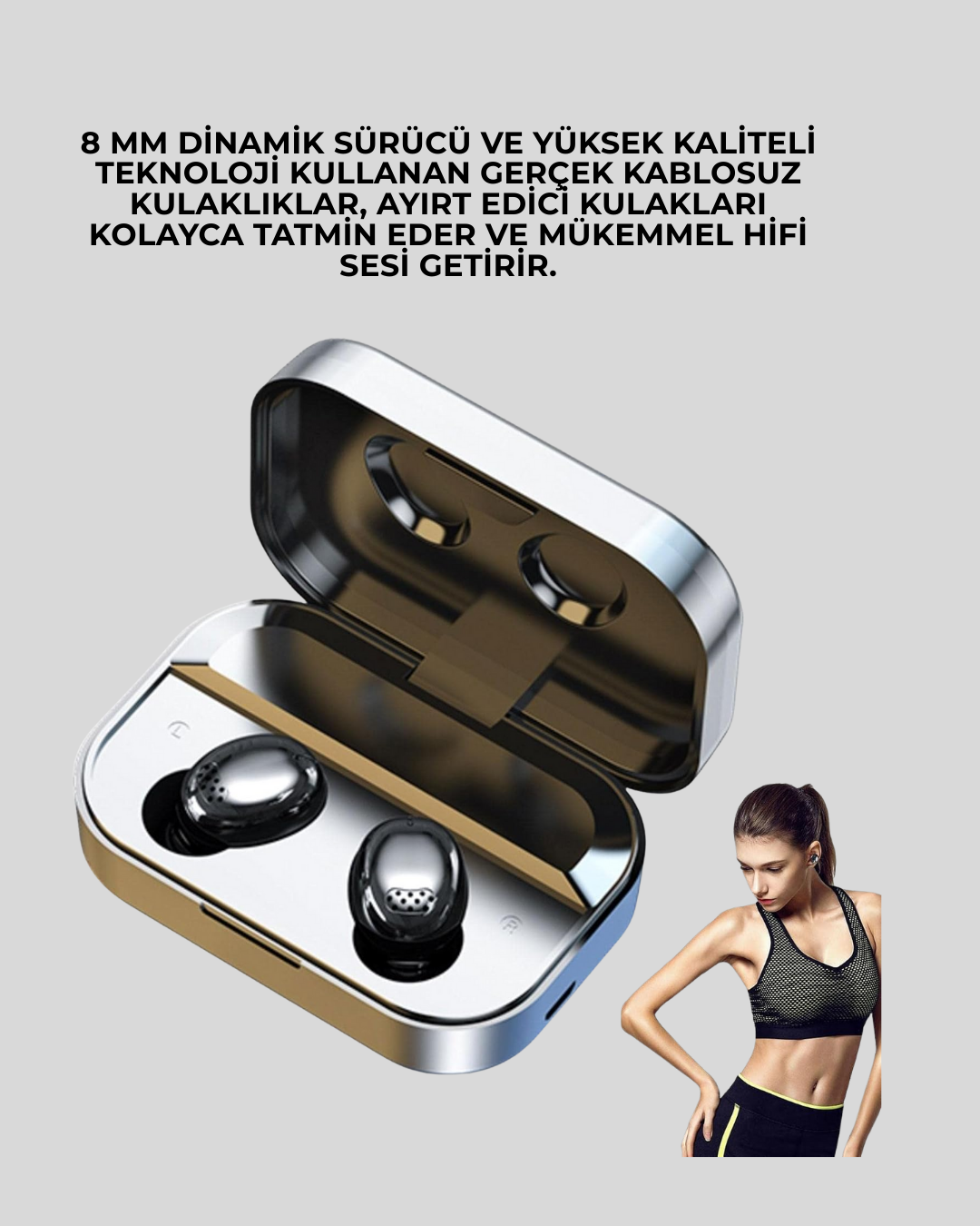 Akıllı Dijital Ekranlı TWS Kulaklık – Uzun Pil Ömrü Stabil Bağlantı - Görsel 2