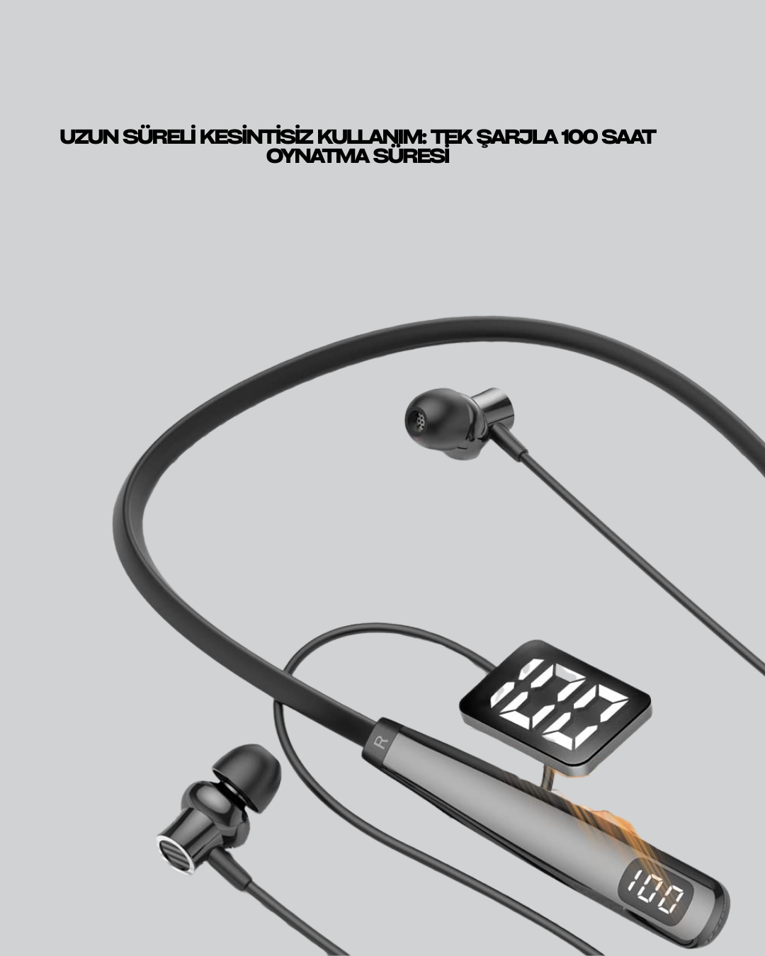 Y12 Bluetooth Kablosuz Kulaklık – LCD Pil Ekranı Kompozit Diyafram Dokunmatik Panel - Görsel 4