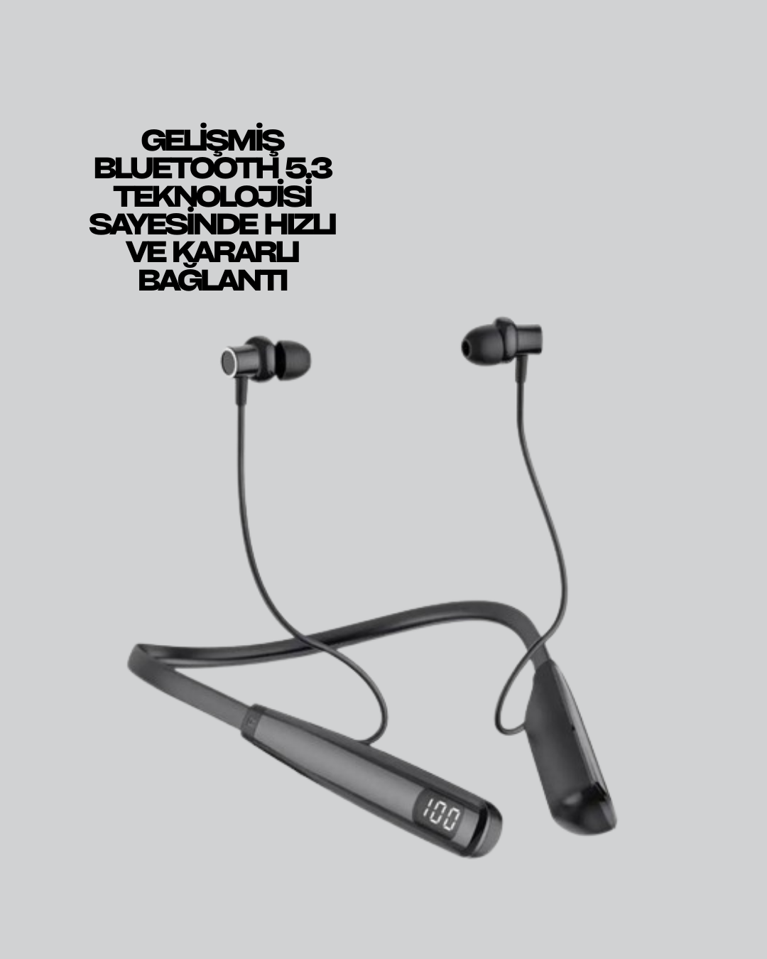 Uzun Süreli Kullanım Boyun Askılı Kablosuz Kulaklık – Hızlı Şarj Ergonomik Tasarım - Görsel 2