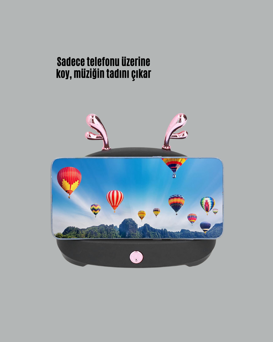 Kablosuz İndüksiyonlu Telefon Tutucu ve Hoparlör – Pratik Ses Yükseltici - Görsel 5