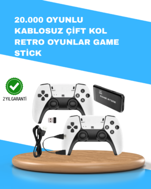 Kablosuz Retro TV Oyun Konsolu – 30.000+ Oyun HD Çıkış & Kablosuz Gamepad ile Efsanevi Oyun Deneyimi