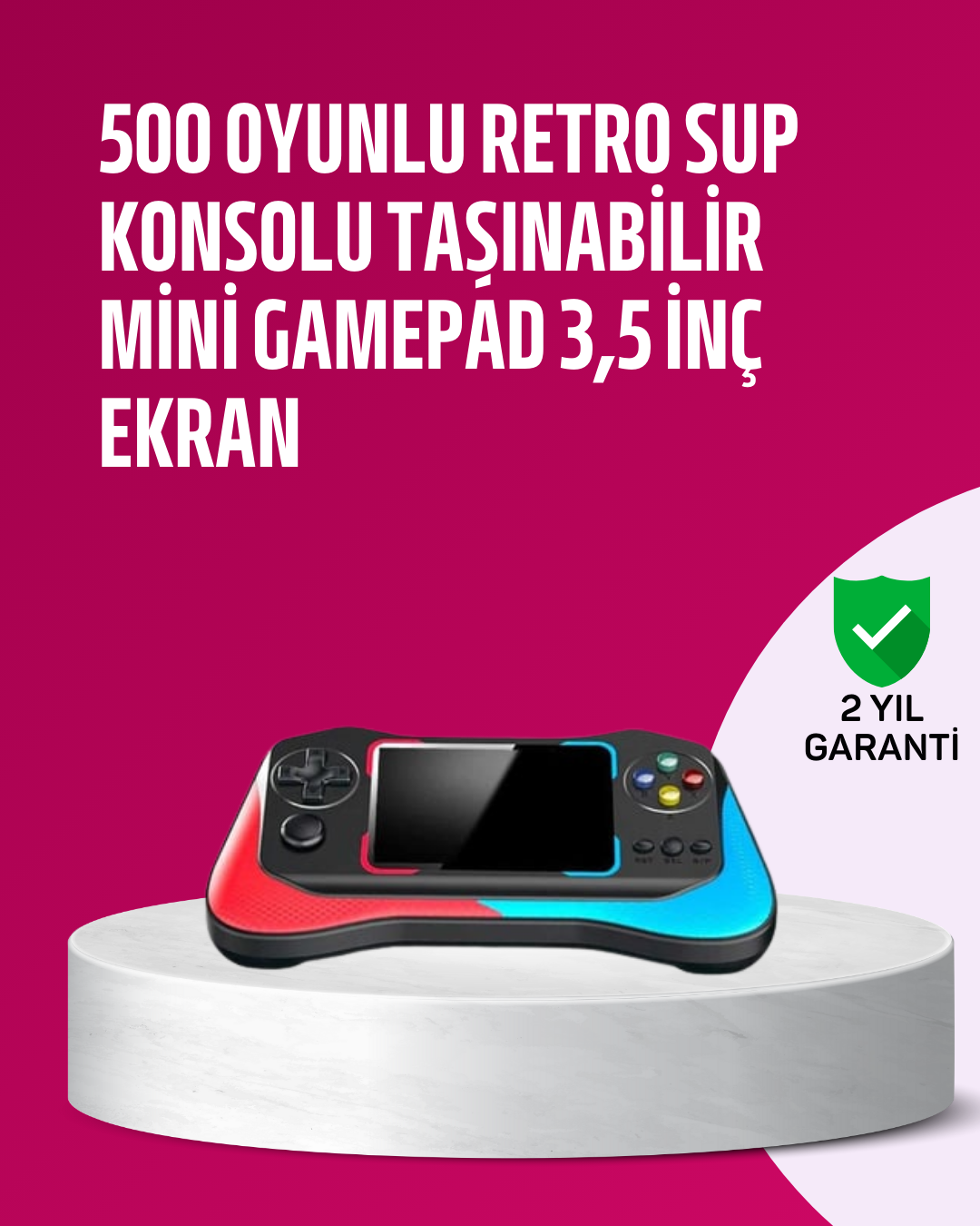 500 Oyunlu 35” Elde Taşınabilir Mini Oyun Konsolu – Şarjlı TV Bağlantılı