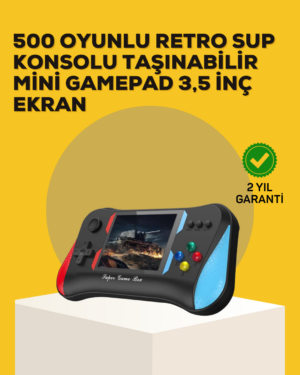 Taşınabilir El Konsolu 500 Oyunlu – Geniş Ekran ve Uzun Pil Ömrü