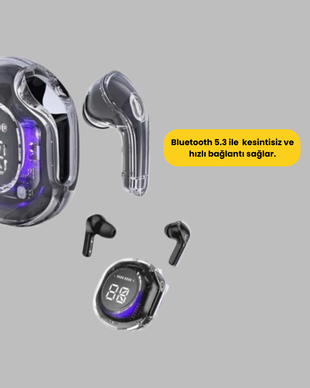 Kablosuz Bluetooth Kulaklık Hifi Ses Kalitesi ve Mikrofonlu - Görsel 4