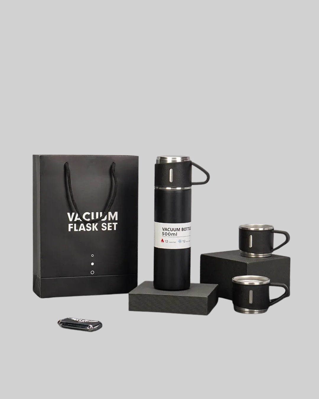 Paslanmaz Çelik Termos Seti | 500 ml Kapasite 6-12 Saat Isı Koruma Hediye Kutulu - Görsel 2