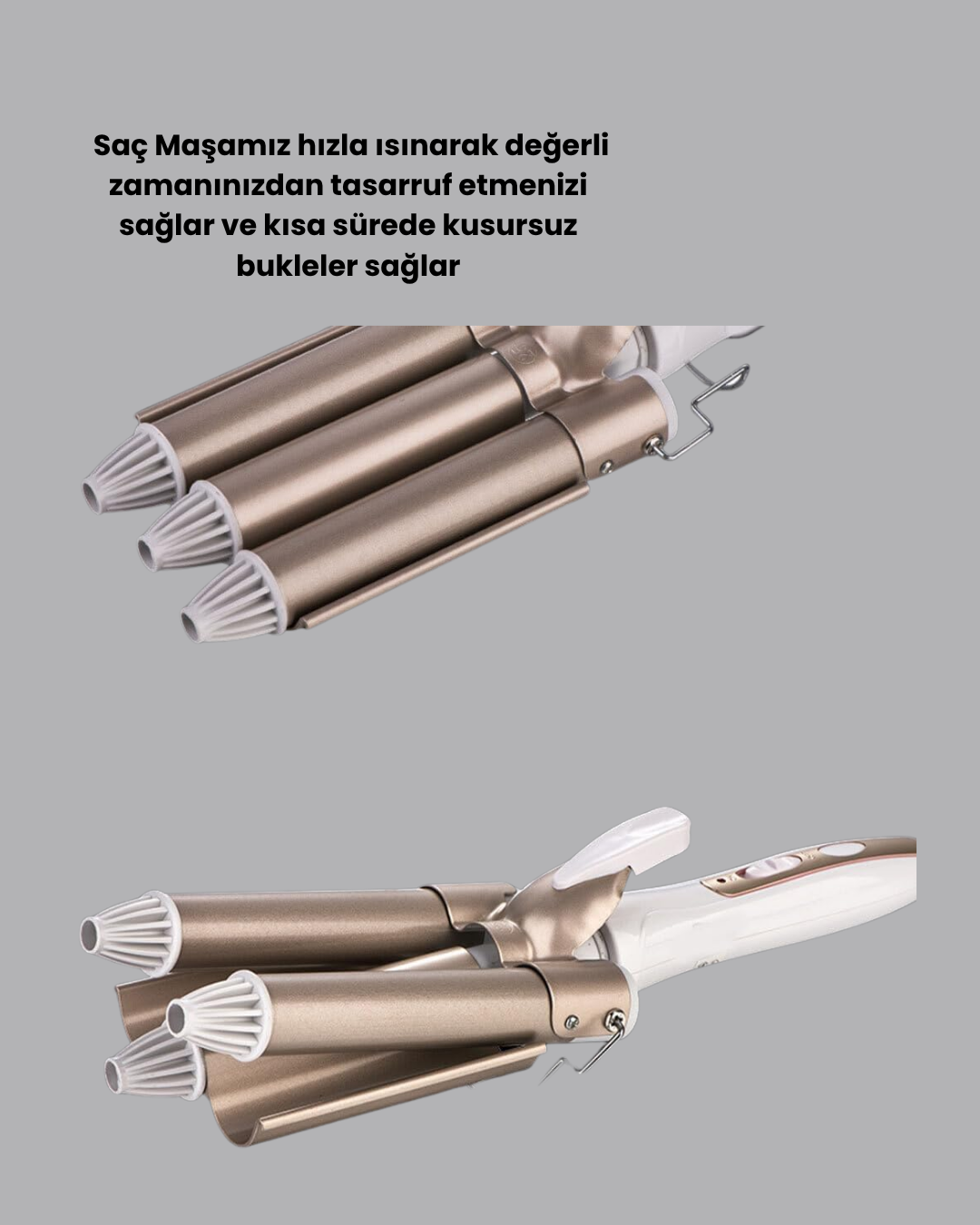 Hızlı Isınan Şarjlı Saç Kıvırıcı Maşa - Görsel 4