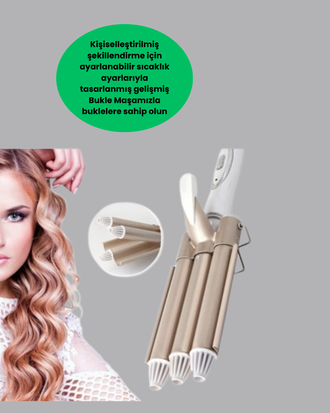Bukle Saç Maşası – Kolay Kullanım Sağlıklı Bukleler yüksek ısılı - Görsel 3