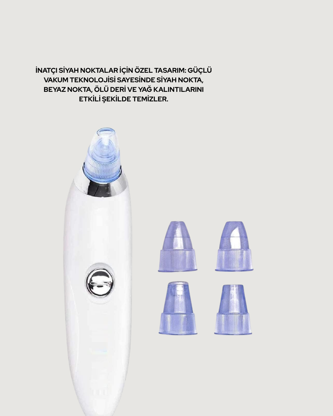 USB Destekli 4 Başlıklı Siyah Nokta Vakum Cihazı – Gözenek Temizleyici ve Cilt Yenileyici Bakım Aleti - Görsel 2