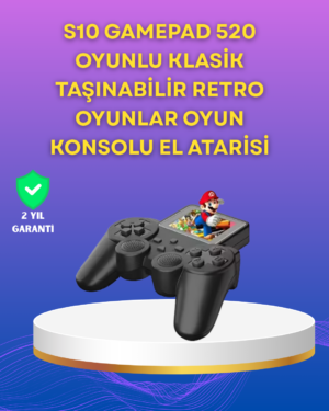 2.4 İnç Ekranlı 500 Oyunlu Taşınabilir Retro Oyun Konsolu Şarjlı El Tipi Mini