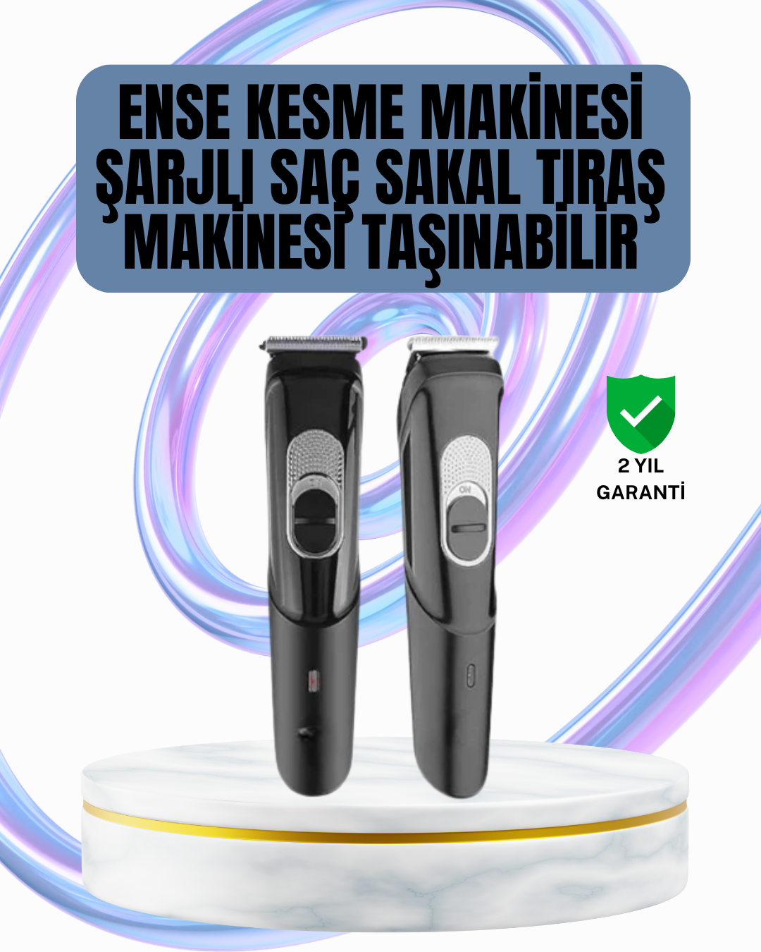 Ergonomik Tasarımlı 3 Taraklı Profesyonel Şarjlı Saç Sakal Tıraş Makinesi