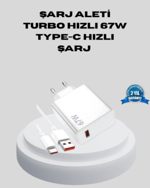 67W Type-C Turbo Şarj Cihazı – Aşırı Akım ve Isı Koruması Seyahat Uyumlu