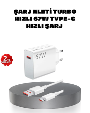 67W Turbo Type-C Hızlı Şarj Adaptörü – Akıllı Koruma Çipli Hızlı Şarj Destekli