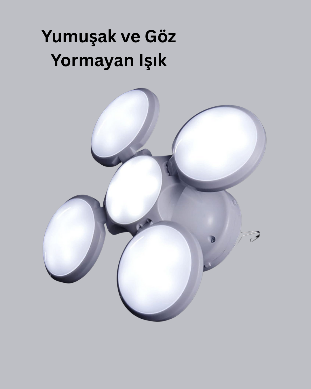 Solar Güneş Enerjili ve USB Şarjlı 5 Kanatlı LED Kamp Lambası - Görsel 3