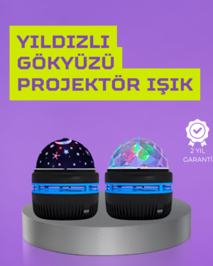 USB’li Yıldız Projektör Lamba – Döner Galaxy Işık Şovu Çocuk ve Yetişkin Uyku Lambası