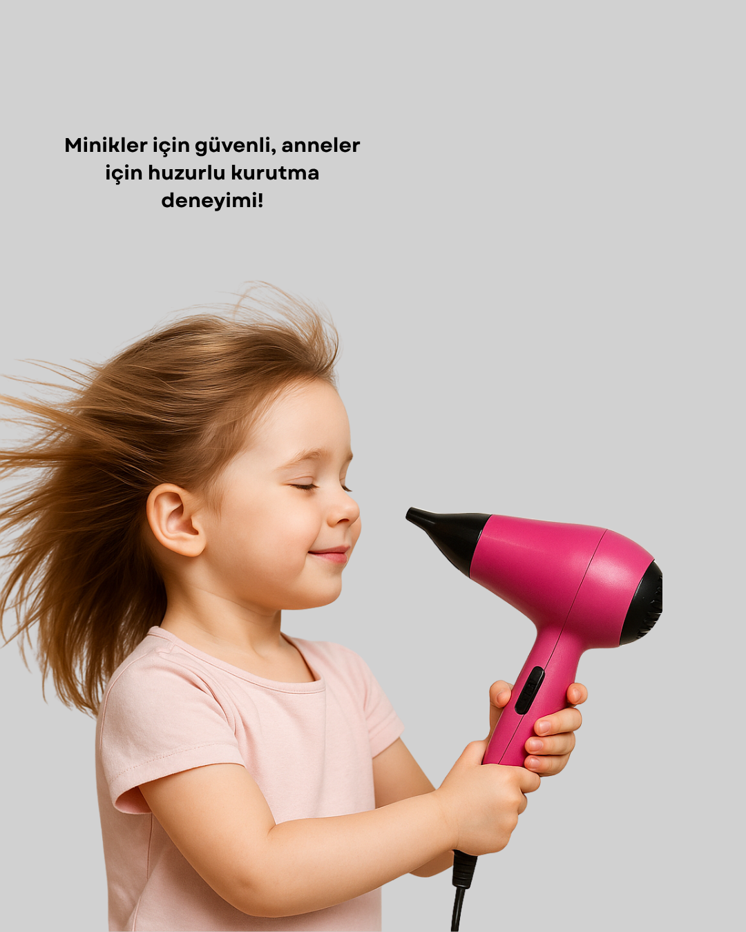 Çocuklara Uygun Saç Kurutma Makinesi – Güvenli Yumuşak ve Nazik Kurutma Deneyimi - Görsel 3