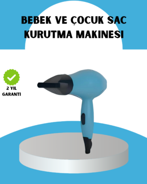 Mini Saç Kurutma Makinesi – Sessiz Güvenli ve Hafif – Çocuklar İçin Özel Tasarım