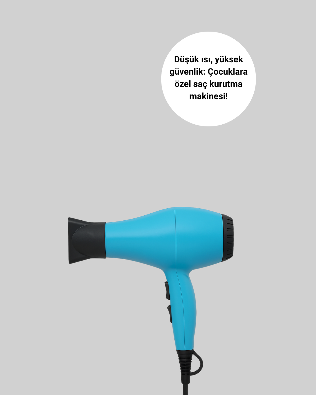 Çocuklara Özel Mini Fön Makinesi – 500/1000W Güç – Düşük Gürültü - Görsel 5