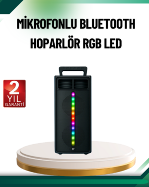 Şarjlı Işıklı Bluetooth Hoparlör | USB AUX TF Kart ve Radyo Destekli