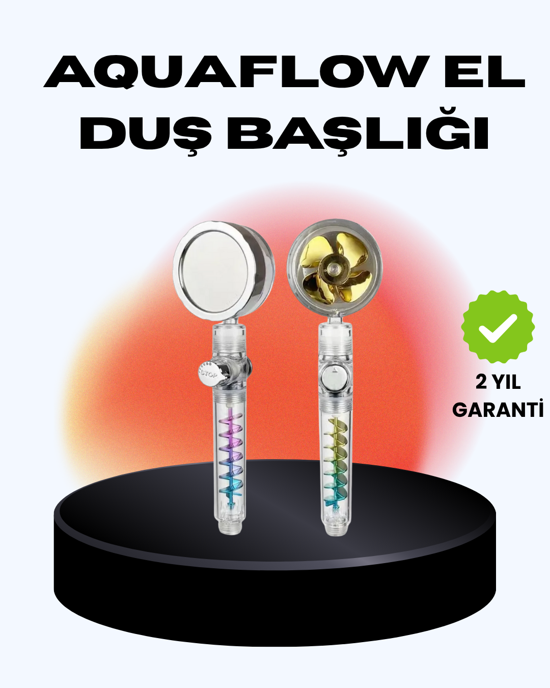 Döner Pervaneli El Duşu Başlığı – Su Tasarruflu Basınç Artırıcı Yağmur Etkili