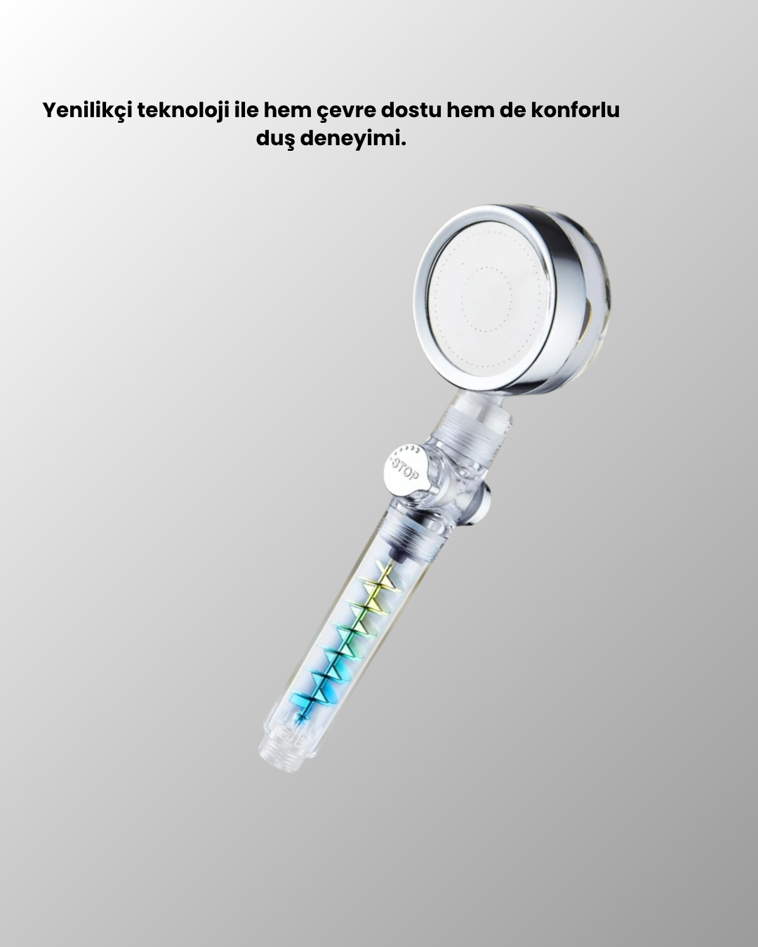 Döner Pervaneli El Duşu Başlığı – Su Tasarruflu Basınç Artırıcı Yağmur Etkili - Görsel 4