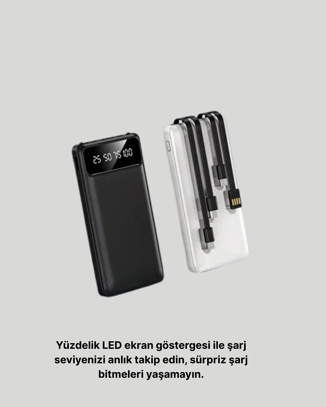 20.000 mAh 4 Çıkışlı LED Göstergeli Hızlı Şarj Powerbank - Görsel 3