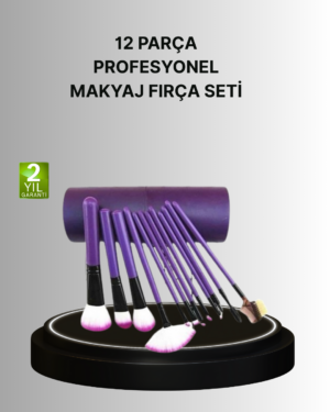 12’li Makyaj Fırça Seti Fondöten Allık Far Karıştırma İçin Tam Uyumlu