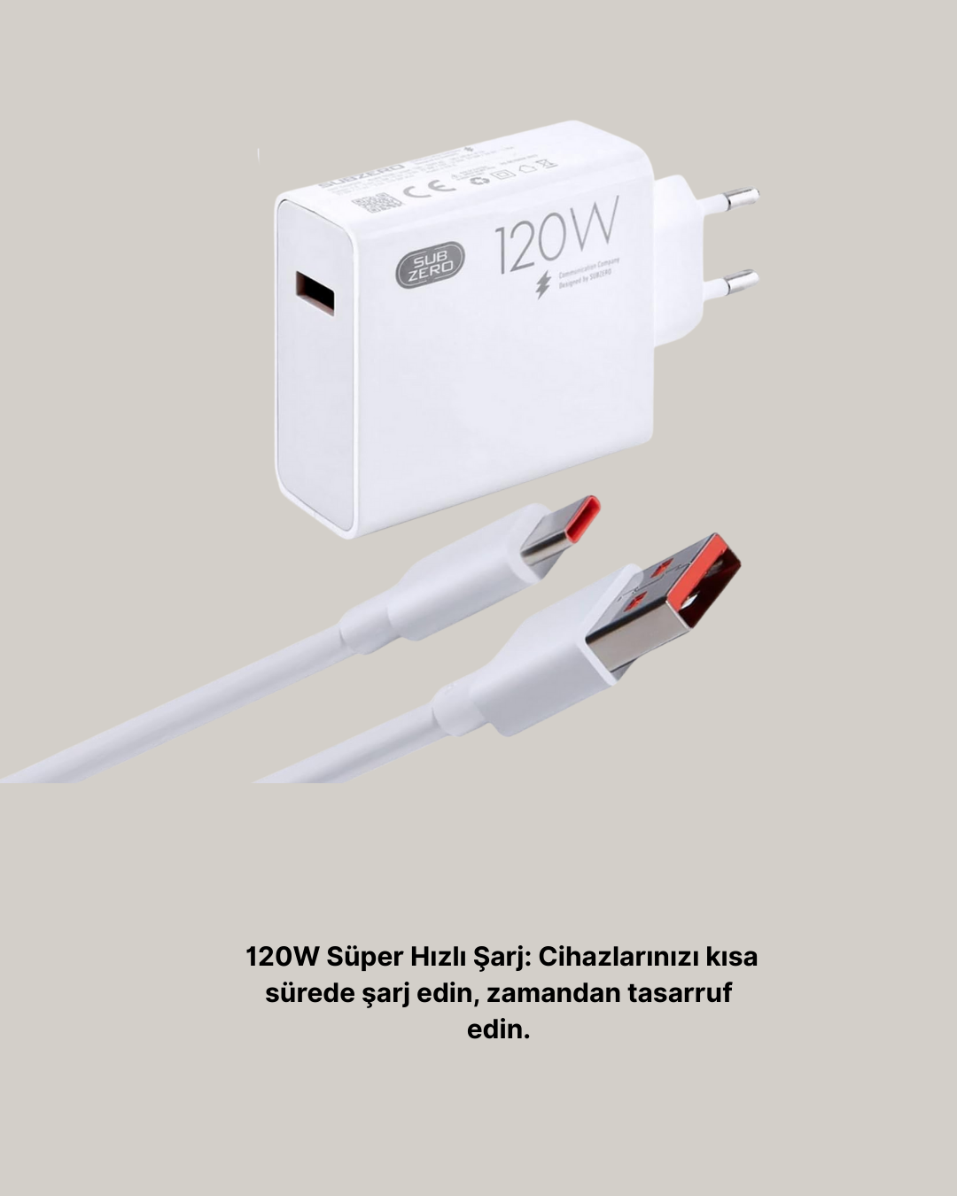 120W Güçlü Hızlı Şarj Adaptörü ve Type-C Kablo Seti – Güvenli Şarj Teknolojisi - Görsel 4
