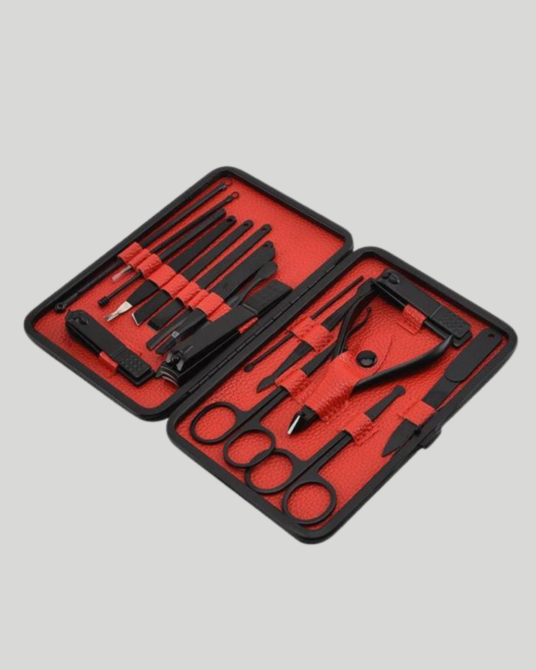 17 Parça Profesyonel Manikür Pedikür Seti Paslanmaz Çelik Siyah Kutu - Görsel 3