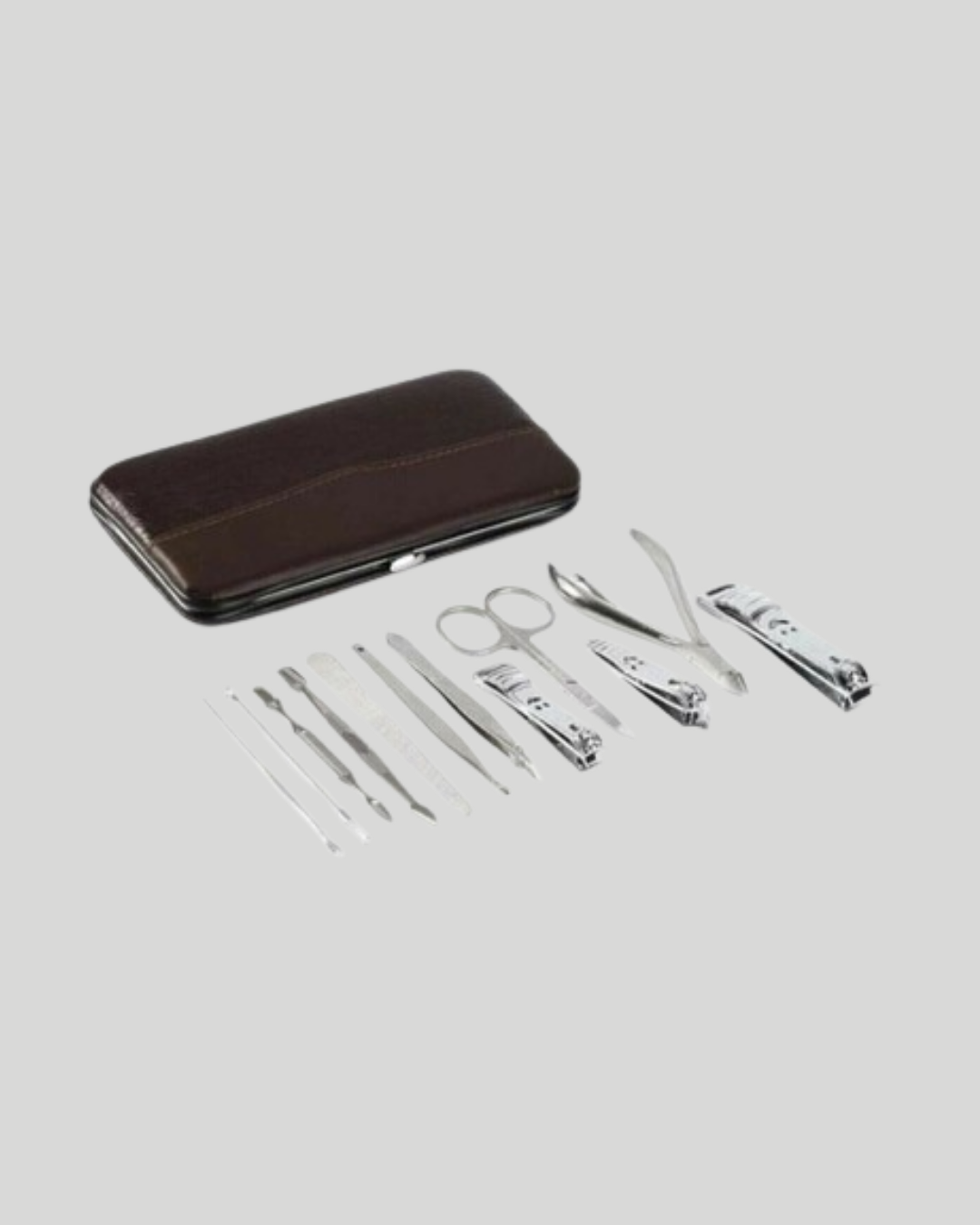 Özel Deri Çantalı 12 Parça Manikür Pedikür Bakım Seti Paslanmaz Çelik - Görsel 2