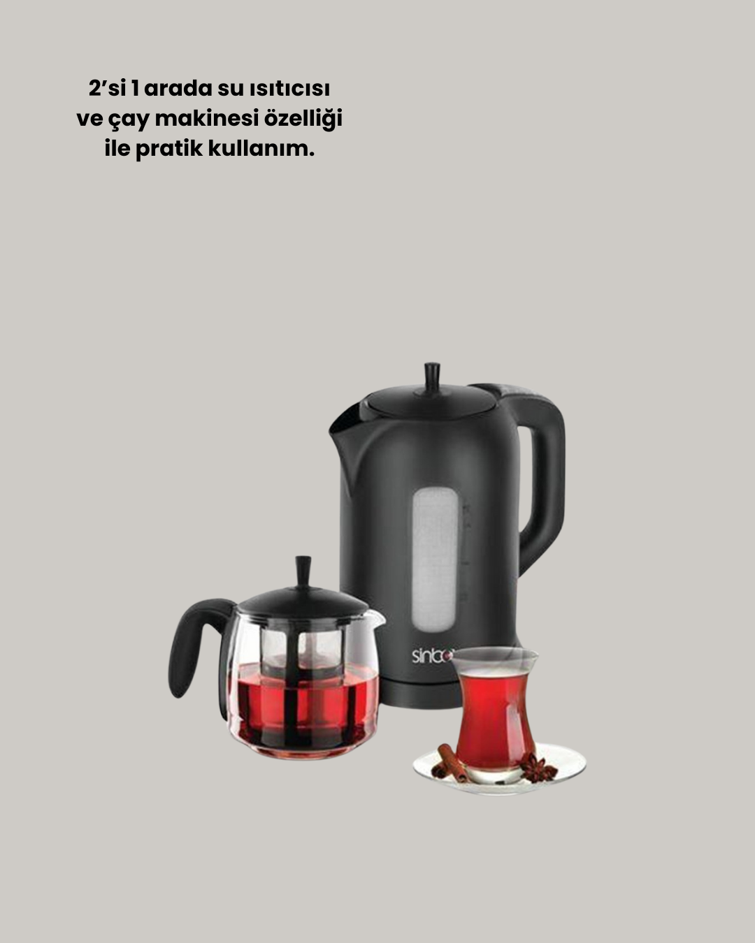 Sıcak Tutma Özellikli 2’si 1 Arada Çay Makinesi ve Su Isıtıcı - Görsel 4