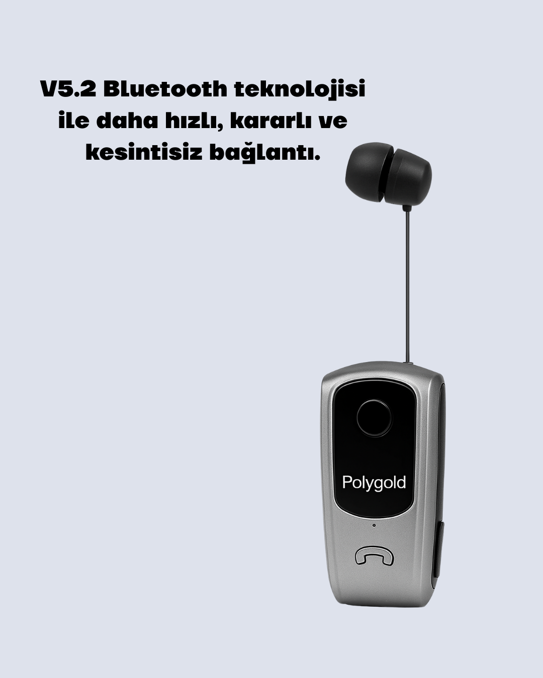 10 Saat Konuşma Süreli Klipsli Bluetooth Kulaklık - Görsel 3