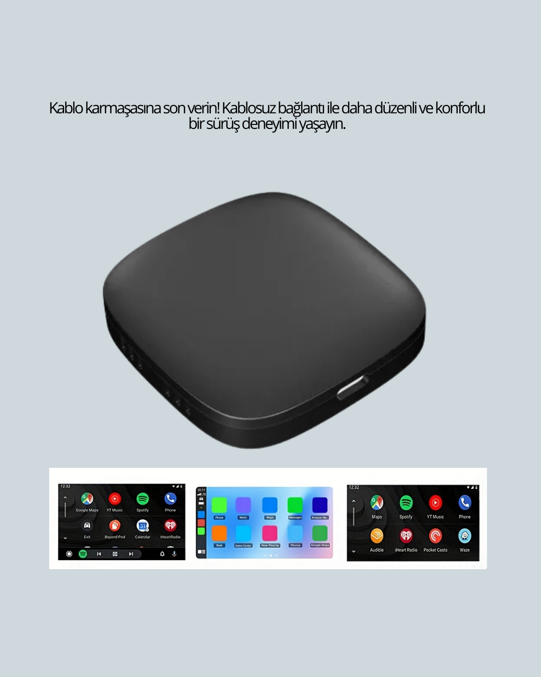 Kablosuz CarPlay ve Android Auto Dönüştürücü Adaptör - Görsel 3