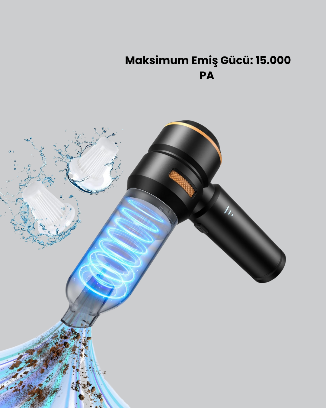 Araç İçi Derinlemesine Temizlik İçin Kompakt ve Ergonomik El Süpürgesi - Görsel 4