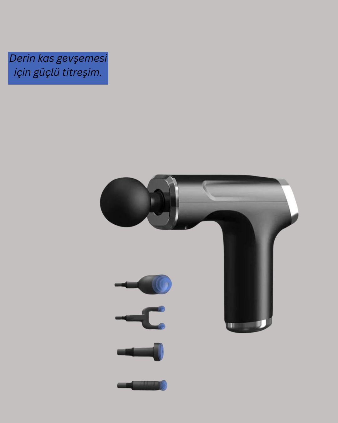 USB Type-C Şarjlı Taşınabilir Masaj Tabancası - Görsel 2