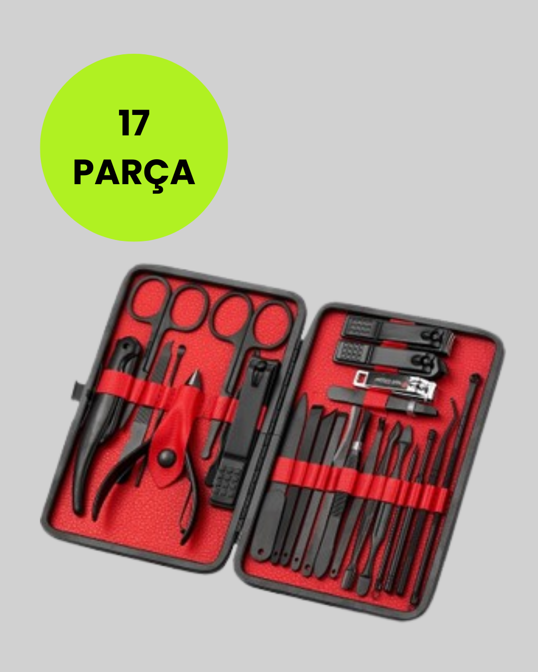 17 Parçalık Profesyonel Manikür Seti – Paslanmaz Çelik - Görsel 2
