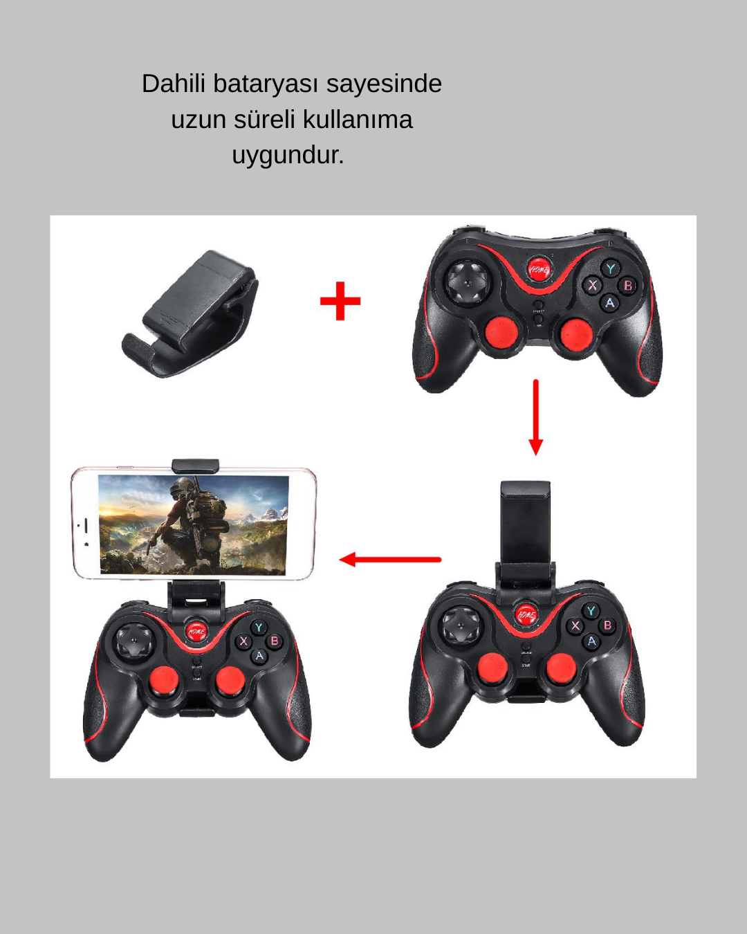 Çift Analog Joystick ve 14 Tuşlu Bluetooth Oyun Kumandası - Görsel 4