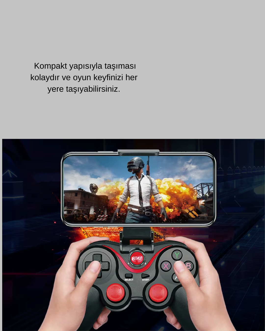 Çift Analog Joystick ve 14 Tuşlu Bluetooth Oyun Kumandası - Görsel 5