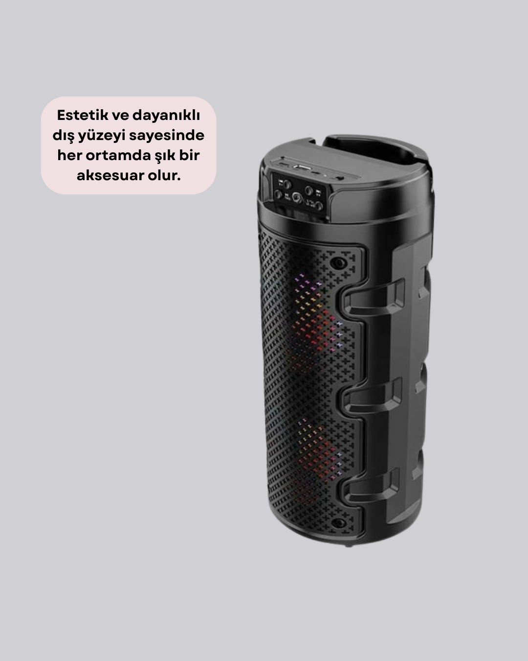 Kompakt ve Şık Tasarımlı Taşınabilir Hoparlör - Görsel 3